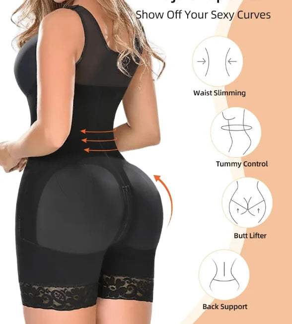 Compression Garment Bodyshaper Fajas Waist Slimming Tummy Control Butt Lifter Faja Open Crotch Shapewear